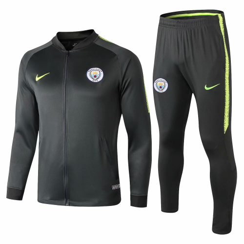 Manchester City 18/19 Jacket Tracksuits Black Green With Pants